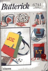 6741 10 SHAPED SIZES CHILDREN'S BAGS TOTES PURSES PATTERN